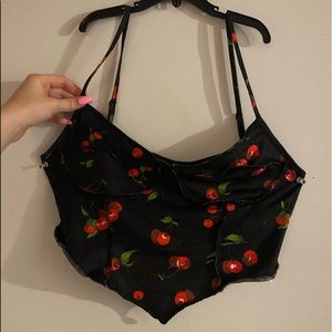 shein cherry crop top
